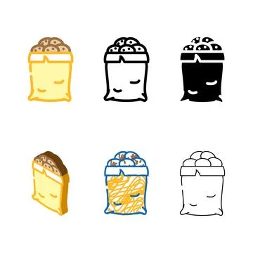 Potato sack color icon vector series Stock Illustration