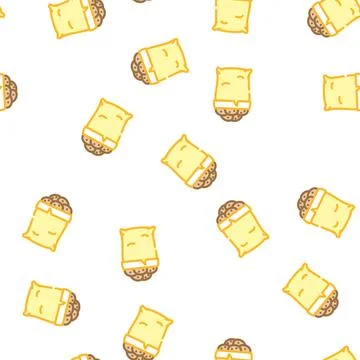 Potato sack vector seamless pattern Stock Illustration