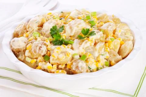 Potato salad with corn Stock Photos