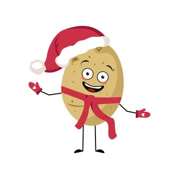 Potato Santa character Stock Illustration