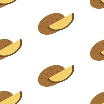 Potato, seamless pattern, vector. Stock Illustration