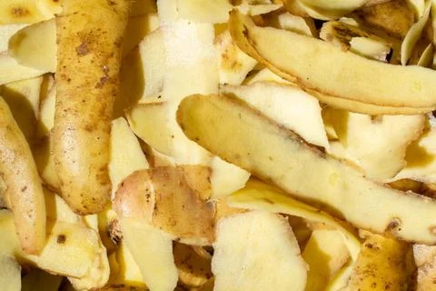 Potato skin pattern. Close up top view. Stock Photos