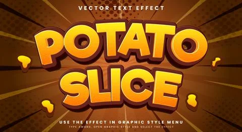 Potato Slice editable text effect Template Stock Illustration