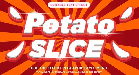 Potato slice editable vector text effect Stock Illustration