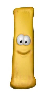 Potato stick  with comic face - 3d illustration Stock Illustration