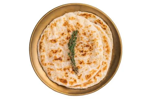 Potato Stuffed Flat Bread Aloo paratha, Traditional Indian food isolated on.. Foto stock