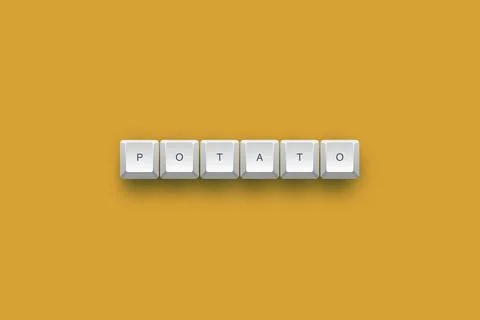 Potato text on a 3d keyboard button with shadow concept series Illustration