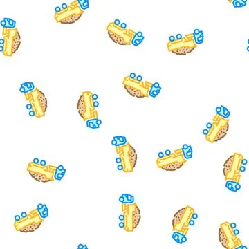 Potato truck vector seamless pattern Stock Illustration