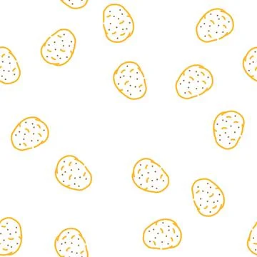 Potato tuber vector seamless pattern Stock Illustration