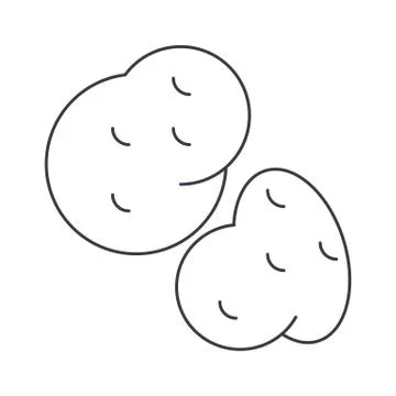 Potato vector line icon, sign, illustration on background, editable strokes Stock Illustration