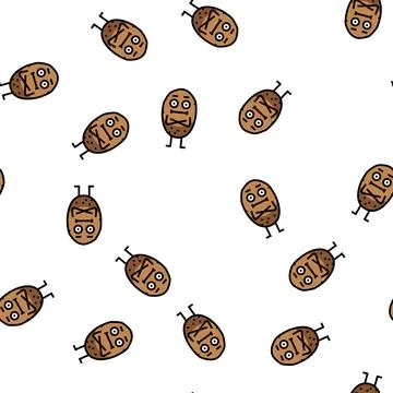 Potato vegetable character vector seamless pattern 스톡 일러스트