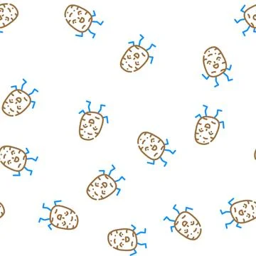 Potato vegetable character vector seamless pattern Stock Illustration