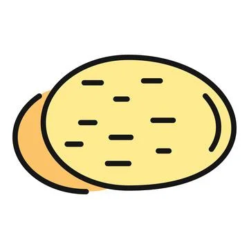 Potato vegetable root icon flat color design Stock Illustration
