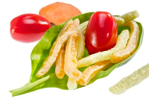 Potato vegetable stick chips. Stock Photos