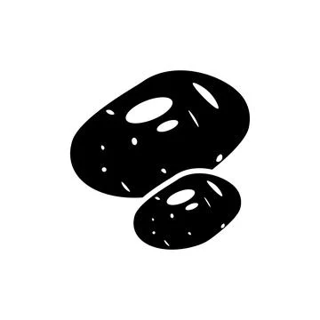 Potato vegetable vector icon solid black. EPS 10. Potatoes flat illustration. Stock Illustration
