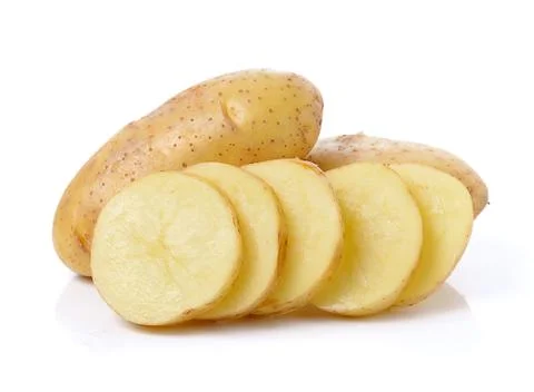 Potato on white background Stock Photos