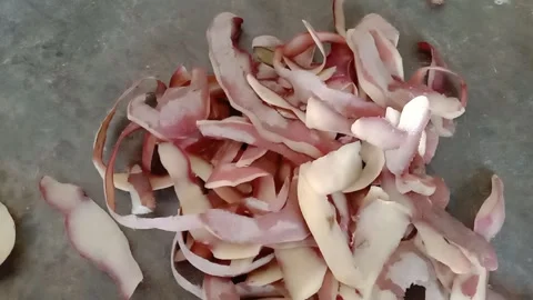 Potatoes Being Cut With Their Skins On Stock Footage 346746843
