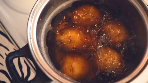 Potatoes in boiling water Stock Footage 76121206