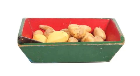 Potatoes in a box Stock Photos