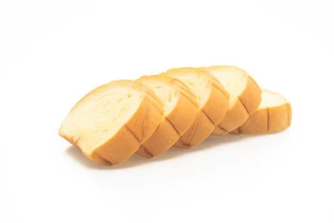 Potatoes bread sliced on white background Stock Photos