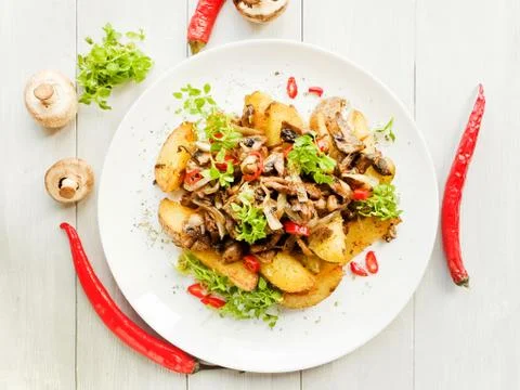 Potatoes with champignons Foto stock