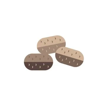 Potatoes color vegetable flat icon vector Illustrazione stock