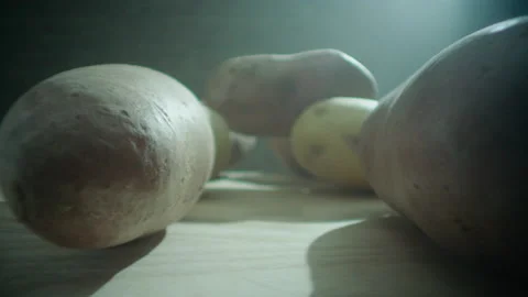 Potatoes in the composition laowa macro lens Stock Footage 198936783