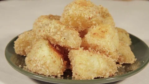 Potatoes with a crispy crust with rosemary Stock Footage 70104441
