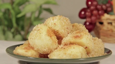 Potatoes with a crispy crust with rosemary Stock Footage 70104486