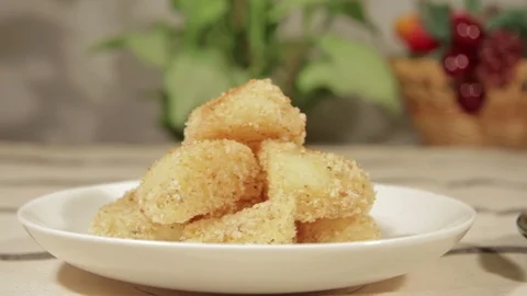 Potatoes with a crispy crust with rosemary Stock Footage 70104797