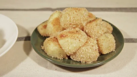 Potatoes with a crispy crust with rosemary Stock Footage 70104916