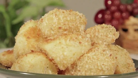 Potatoes with a crispy crust with rosemary Stock Footage 70104946