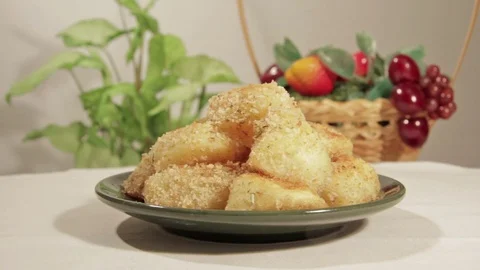 Potatoes with a crispy crust with rosemary Stock Footage 70105090