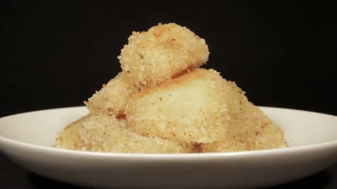 Potatoes with a crispy crust with rosemary Stock Footage 70105110