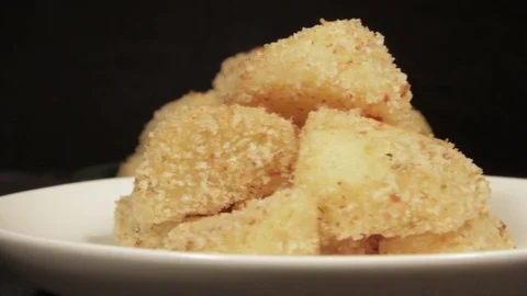 Potatoes with a crispy crust with rosemary Stock Footage 70105119