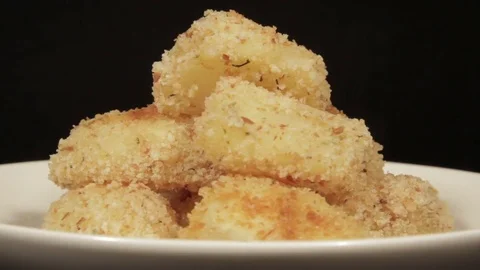 Potatoes with a crispy crust with rosemary Stock Footage 70105124