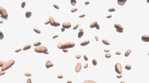 Potatoes Floating on a White Background 库存影片 72299686