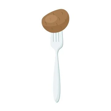 Potatoes on forks Concept of diet. Vector illustration. Stock Illustration