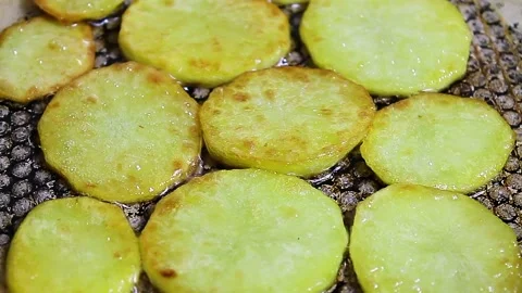 Potatoes fried in a pan Stock Footage 151764824