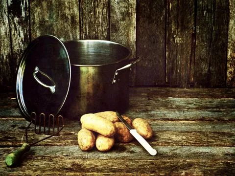Potatoes grunge. Stock-Fotos