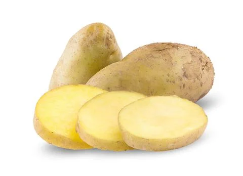 Potatoes an isolated on white background Stock Photos