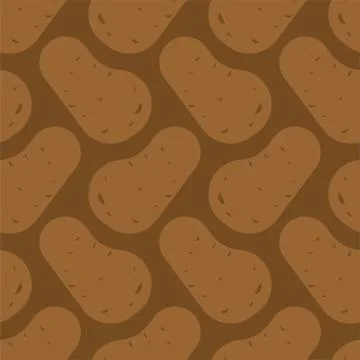 Potatoes pattern seamless. Vegetable background. Food vector texture Stock Illustration