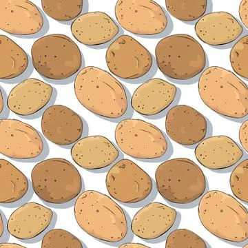 Potatoes repeating pattern editable vector template Stock-Illustration