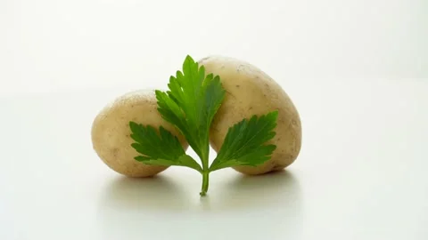 Potatoes Rotating On White Background 스톡 동영상 236622631