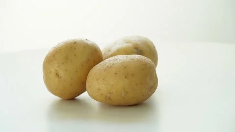 Potatoes Rotating On White Background Stock Footage 236622633