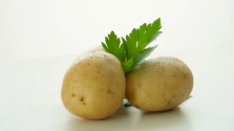 Potatoes Rotating On White Background 스톡 동영상 236622635