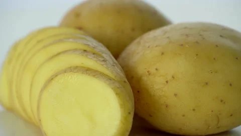 Potatoes Rotating On White Background 動画素材 236623007