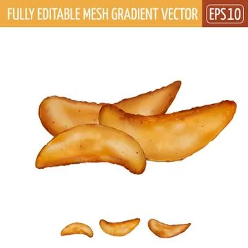 Potatoes rustic on white background. Vector illustration Stock Illustration