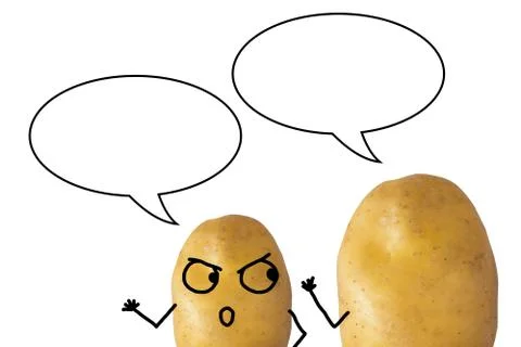 Potatoes talking Foto stock