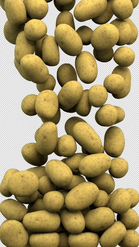 Potatoes transition – 3d render with alpha channel. Stock Footage 276734587
